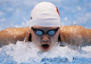 China's Ye Shiwen swims during heat 5 of the women's 200m individual medley event at the London 2012 Olympic Games at the Aquatics Centre