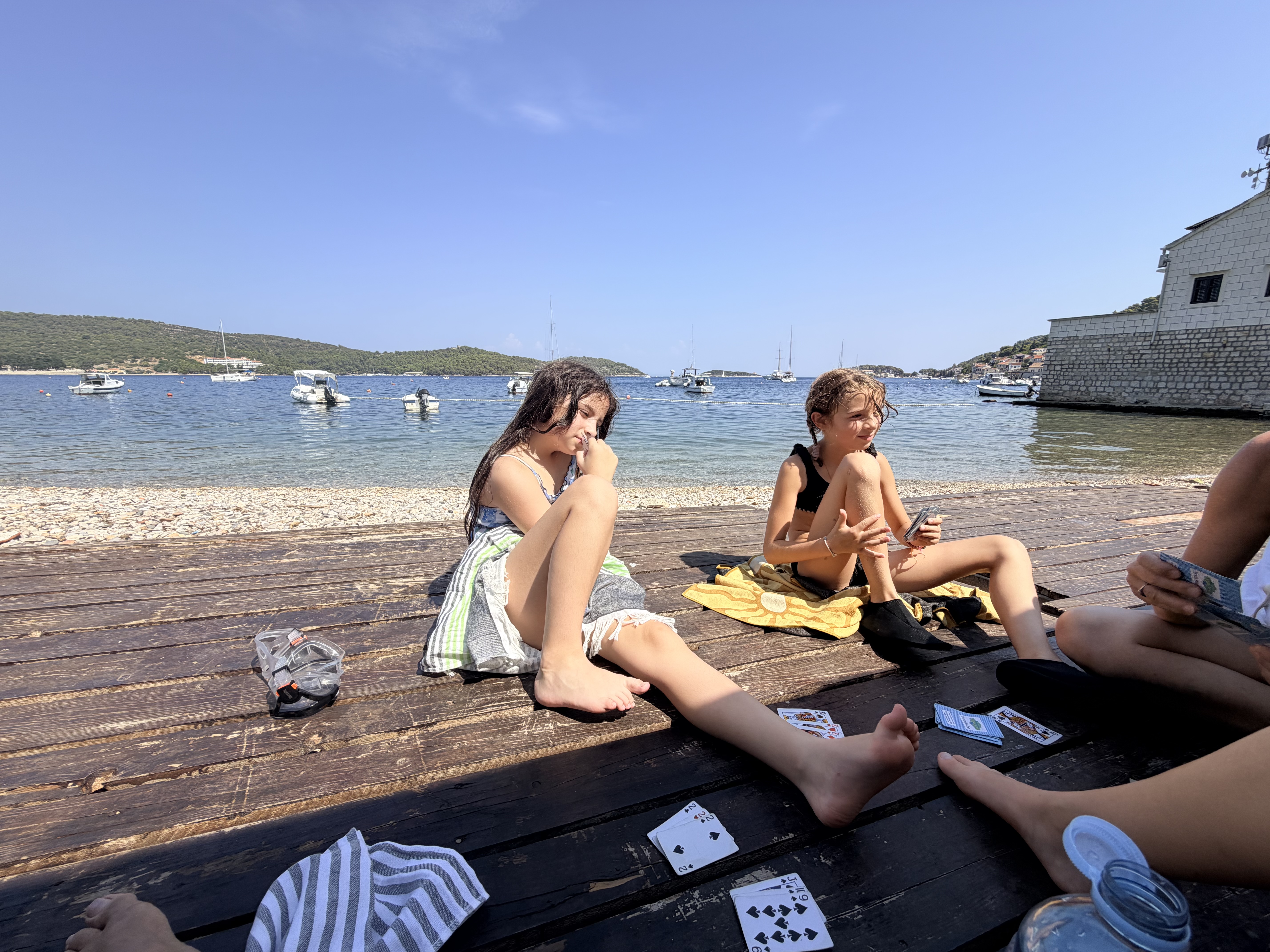 A Croatian harbour on a clear summer day