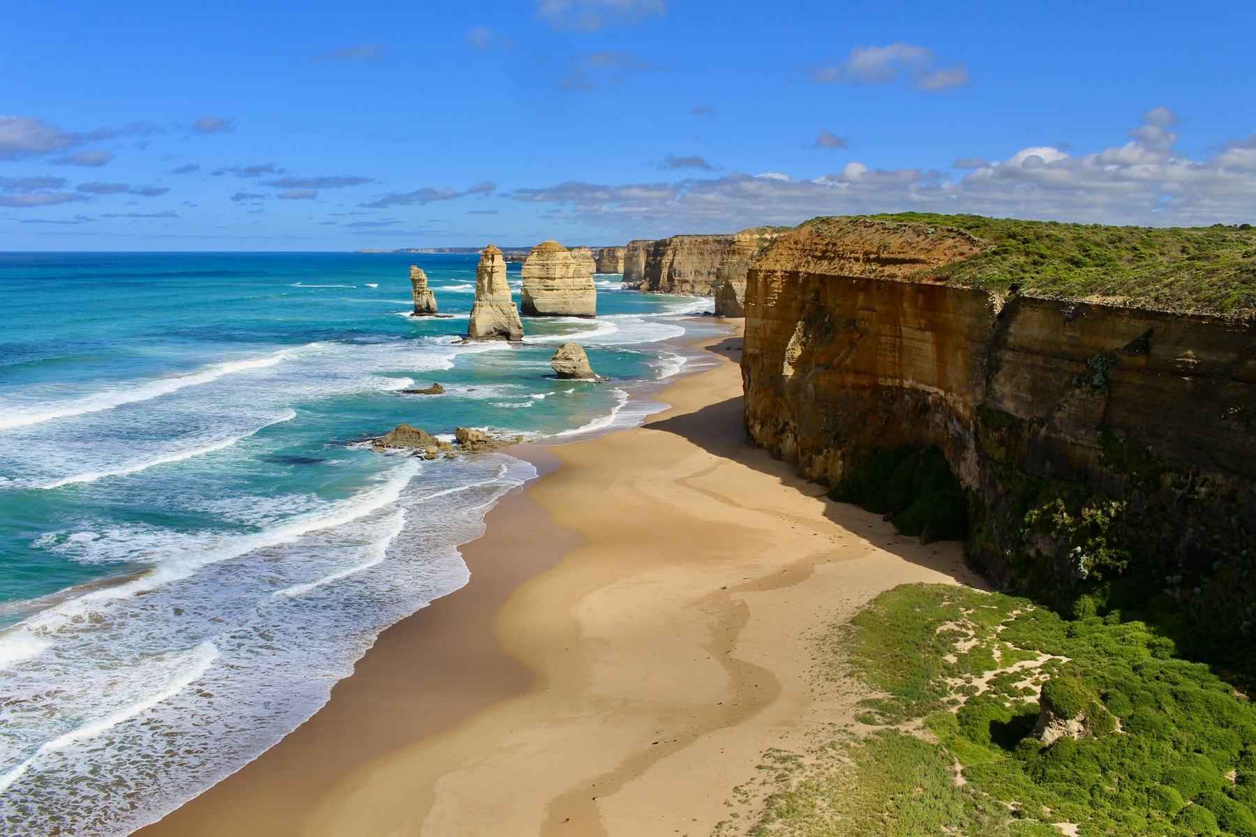 The Twelve Apostles limestone stacks on the Great Ocean Road in Victoria Australia