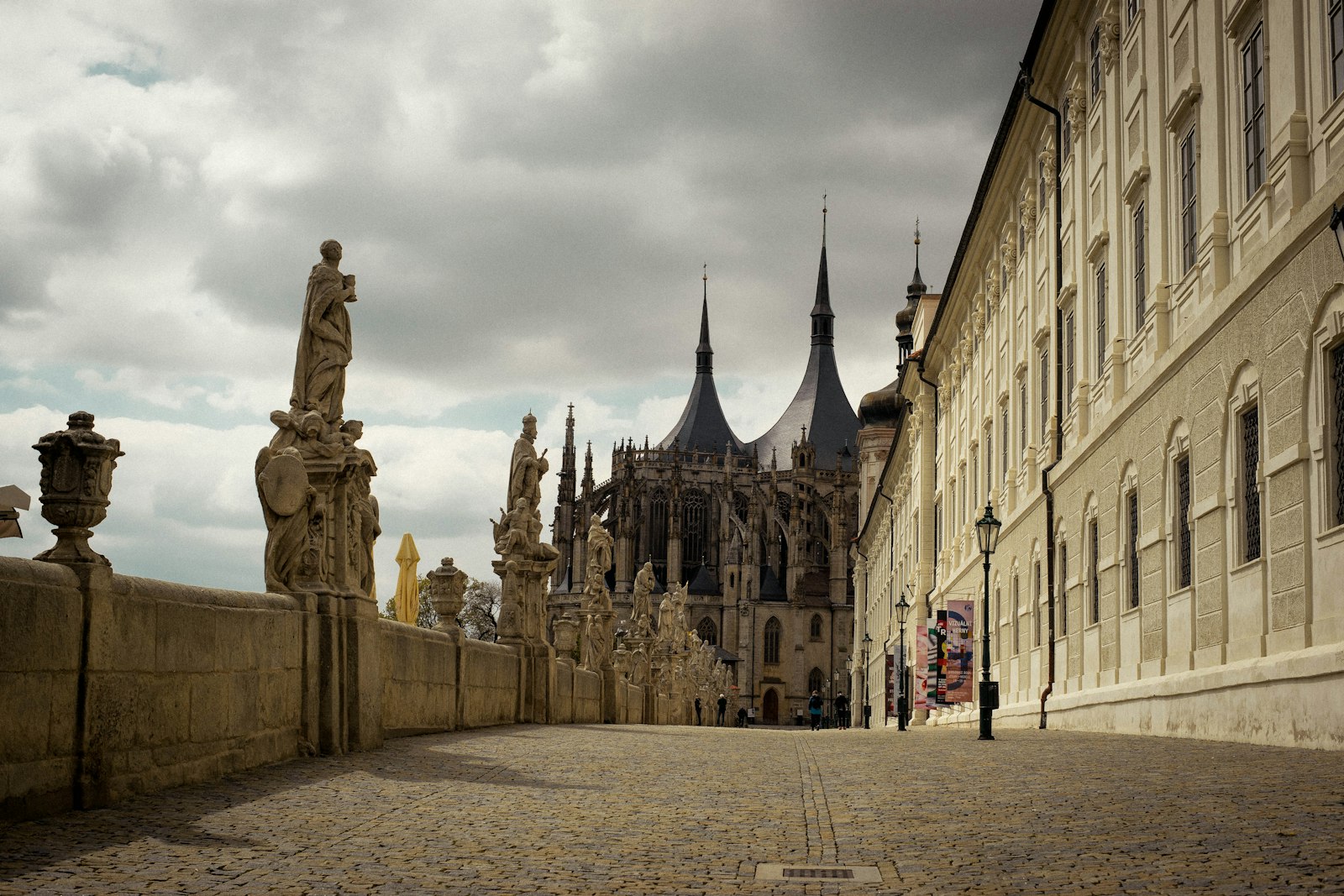 The flying buttresses and tent roofs of Saint Barbara's Cathedral in Kutna Hora