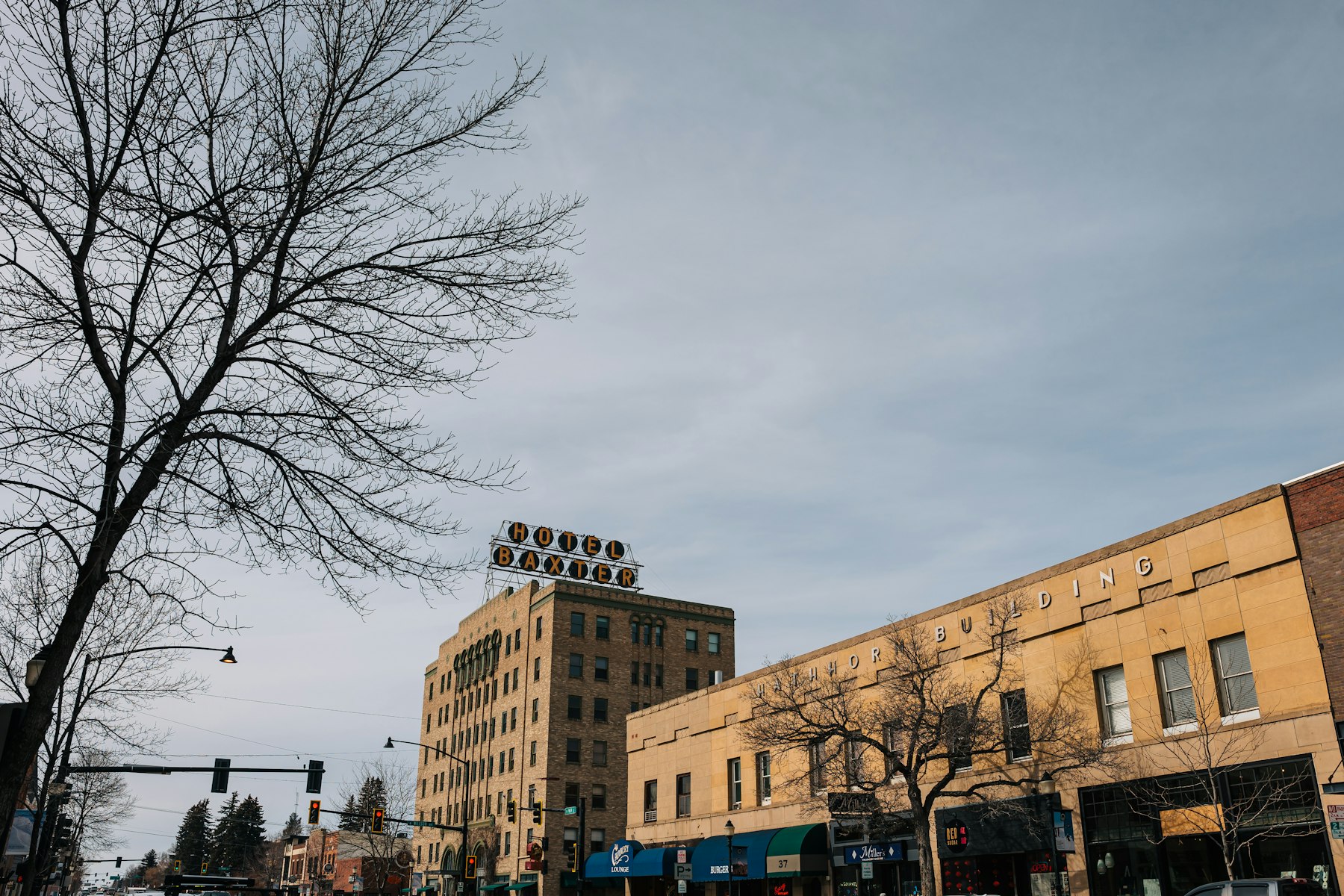 Brick storefronts along Main Street in downtown Bozeman Montana