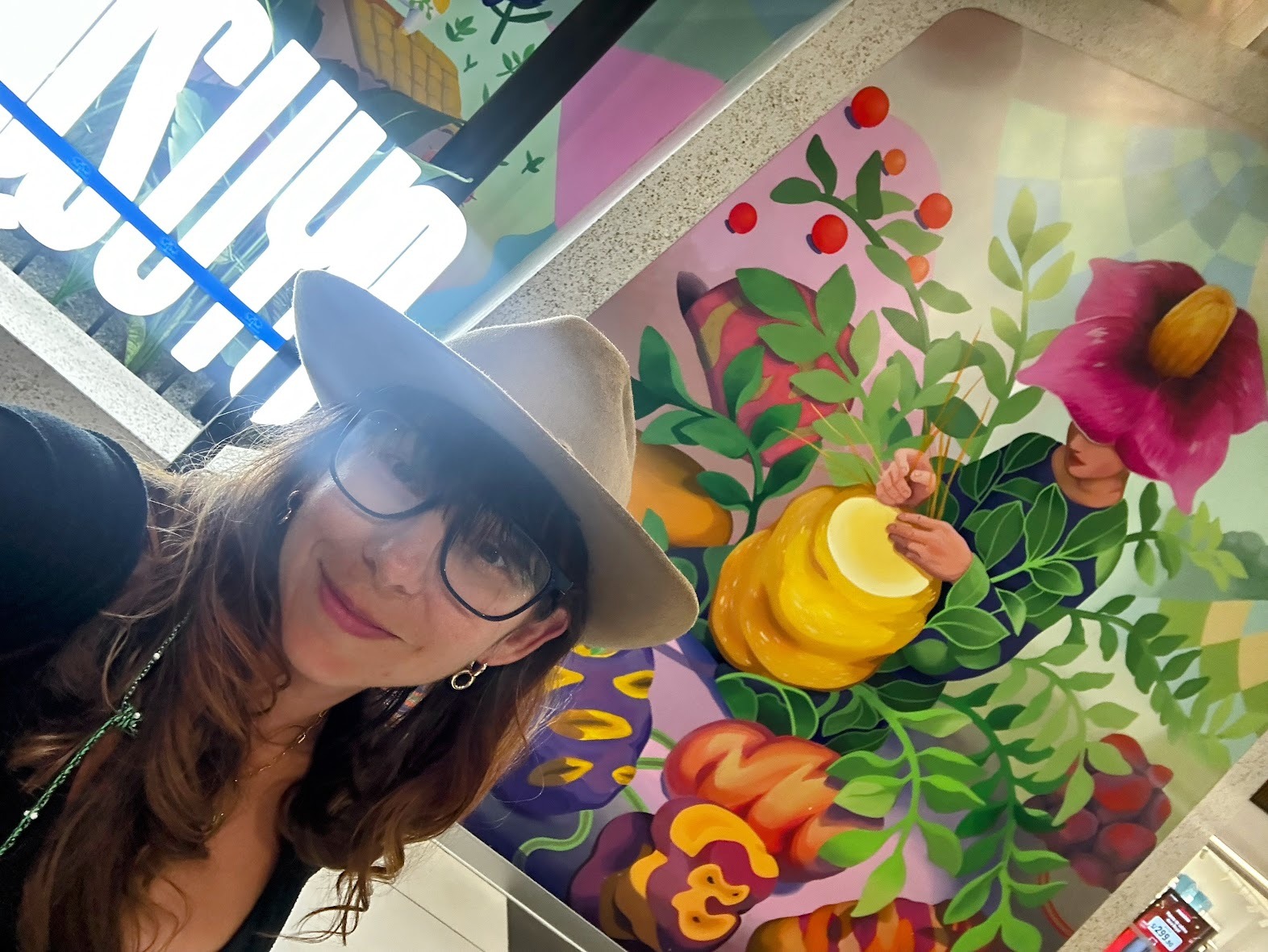 A painted street mural