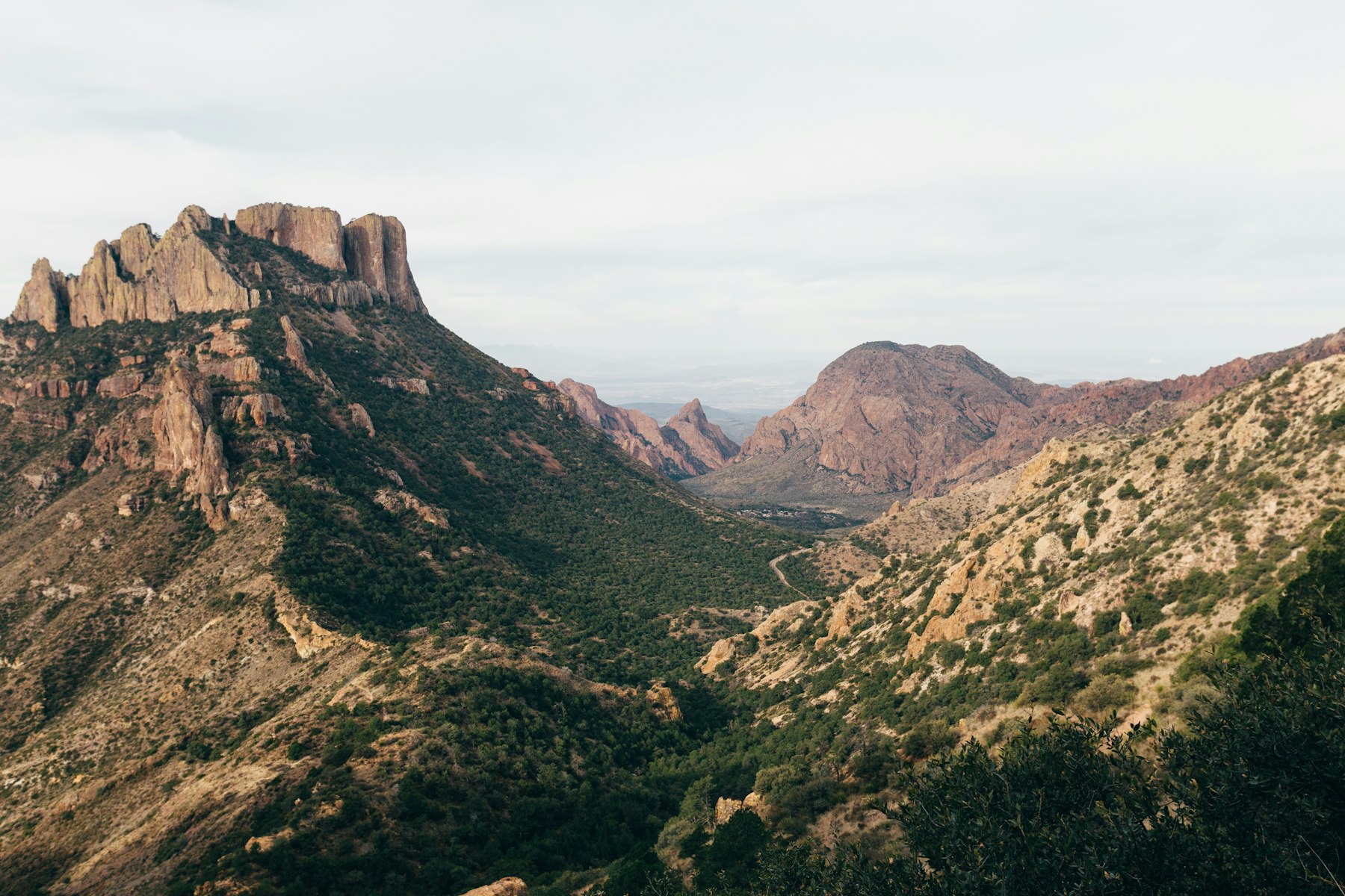 The Chisos Mountains rising above the desert in Big Bend National Park Texas