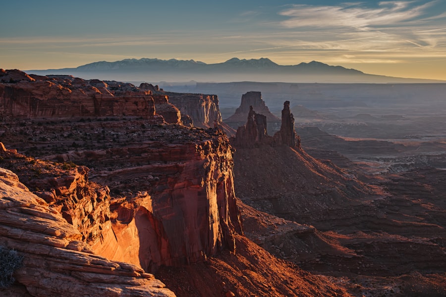Layered canyon country stretching to the horizon in Canyonlands National Park Utah