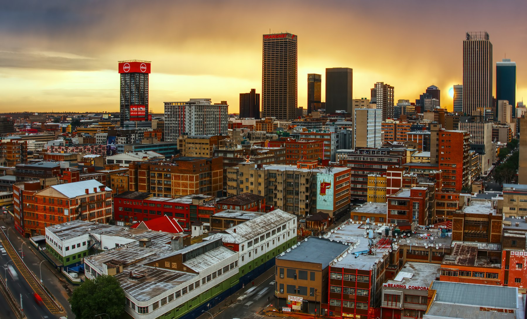 The Johannesburg city skyline in South Africa