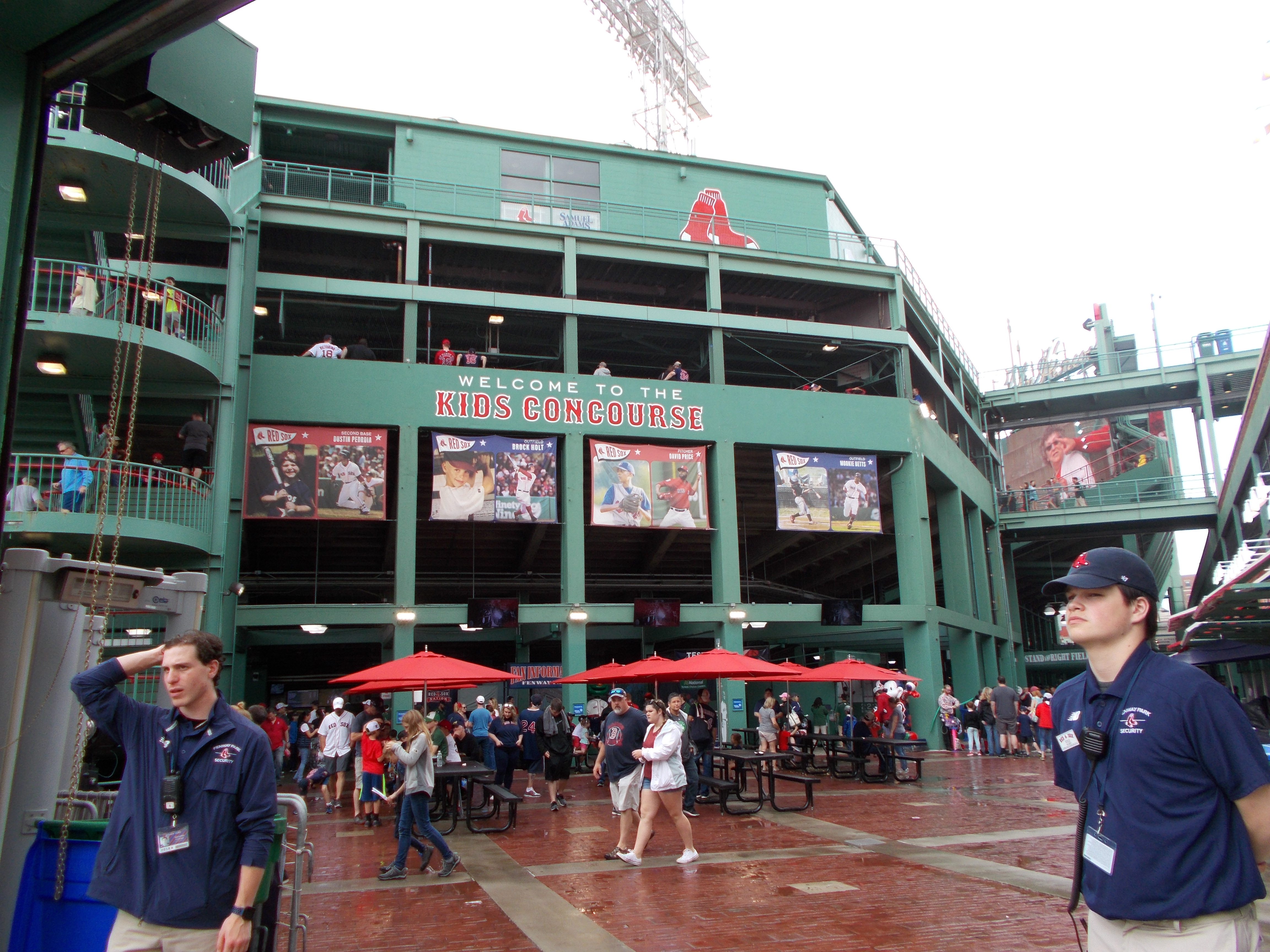 The brick exterior of Fenway Park, home of the Boston Red Sox