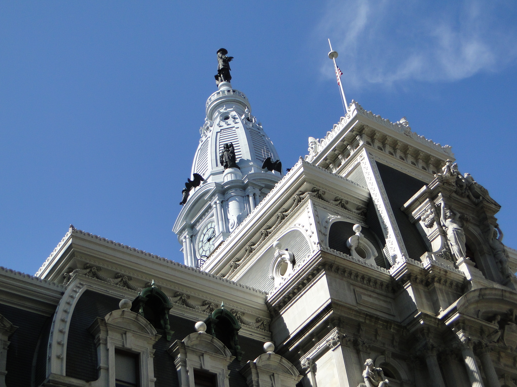 Philadelphia City Hall with the William Penn statue on its tower