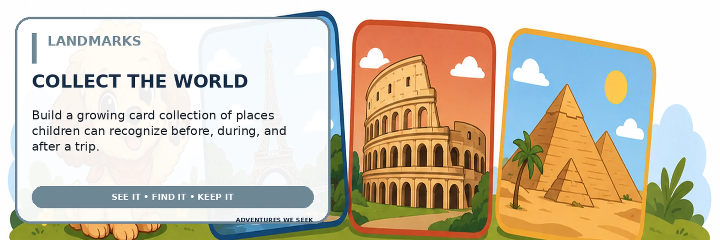 Poppy collectible landmark cards from around the world